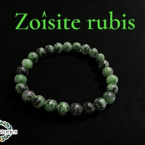 Rubin zoisit armband ~ 18cm ~ 6mm eller 8mm runda pärlor ~ natursten