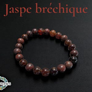 Brecciated Jasper ~ 18cm bracelet ~ 8mm round beads ~ natural stone