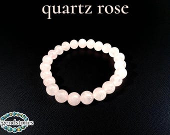 rose quartz ~ bracelet 18cm ~ 6mm or 8mm round beads ~ natural stone
