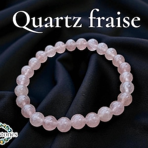 Strawberry Quartz ~ 18cm Bracelet ~ 8mm Round Beads ~ Natural Stone