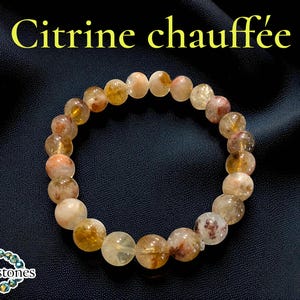 Citrine ~ 18cm bracelet ~ 8mm round beads ~ natural stone