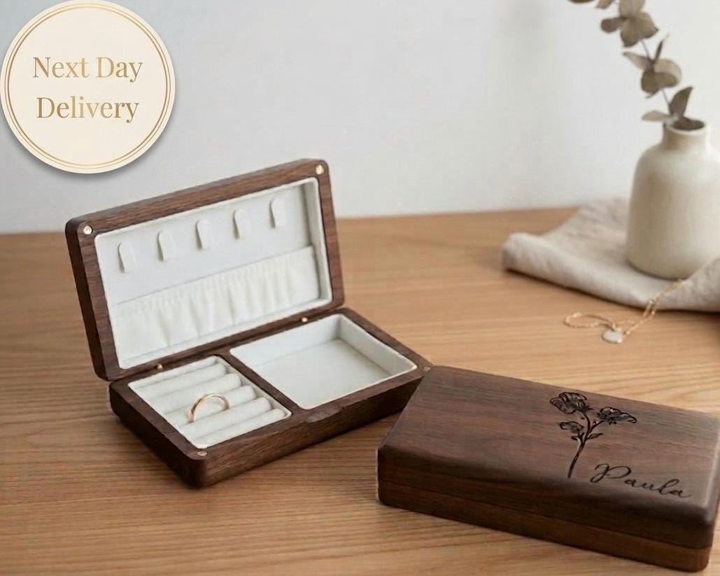 Lot De 3 Boîtes à Bijoux Rondes En Bois Eighty - 9,8 X 9,8 X 4,3 Cm - Élégantes Et Pratiques