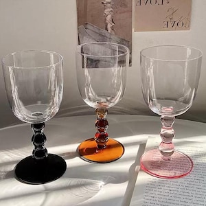 French wine glass | Creative girly pink wine glass | Embossed wine glass | Goblet | Dessert wine glass | Cocktail glass | Champagne glass