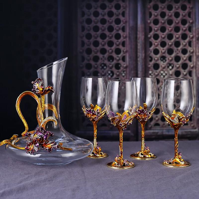 Artificial blown wine glasses | Creative enamel wine glasses | Decanters | Personalized wine glasses | European-style stemmed glasses