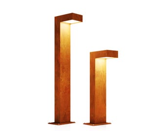 Weathering Corten Steel LED-Landschaftsbeleuchtung: Moderne L-Form LED-Pollerleuchte