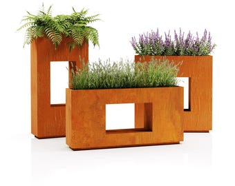 3D Pflanzgefäß aus Cortenstahl: Moderner Gartenkasten aus Metall (Spezialanfertigungen)