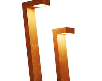 Corten Steel LED Outdoor Light Post: Modern Garden Path Lighting