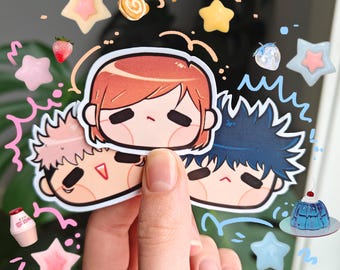 Pegatinas de vinilo de Jujutsu jjk [SET 3] / Pegatinas lindas / Fanart / Anime / Chibi / Manga / Conjunto de pegatinas de anime / Paquete de pegatinas