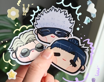Pegatinas de vinilo de Jujutsu jjk [SET 2] / Pegatinas lindas / Fanart / Anime / Chibi / Manga / Conjunto de pegatinas de anime / Paquete de pegatinas