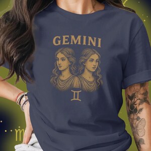 Gemini Zodiac Sign T-Shirt, Astrology T Shirt, Gemini Women T Shirt, Twins Star Sign T Shirt, Horoscope T Shirt, Zodiac Gift, Birthday Gift