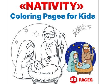Nativity Coloring Pages for Kids | Birth of Jesus Coloring Book | Christian Christmas Printable PDF