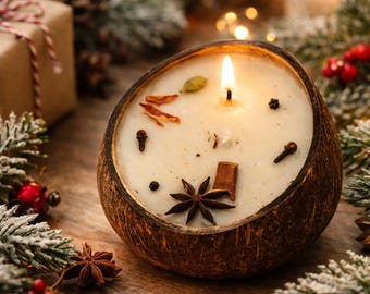 All Spice Coconut Shell Candle | Natural Soy Wax Home Fragrance