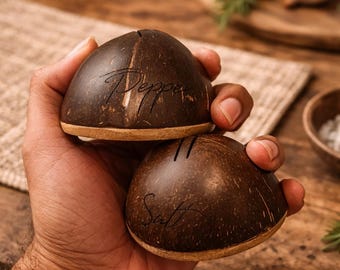 Set di saliera e pepiera – Decorazione da tavola ecologica, realizzata a mano, accessori da cucina sostenibili, idea regalo unica per la tavola