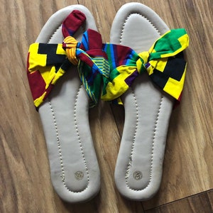 African print sandals