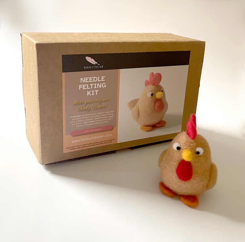 Kit D'initiation Au Feutrage à L'aiguille (Needle Felting) - Thème Poule/poussin, Pour Débutants