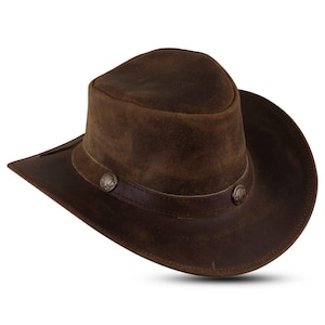Handmade Genuine Leather Cowboy Hat: Unisex Western Style