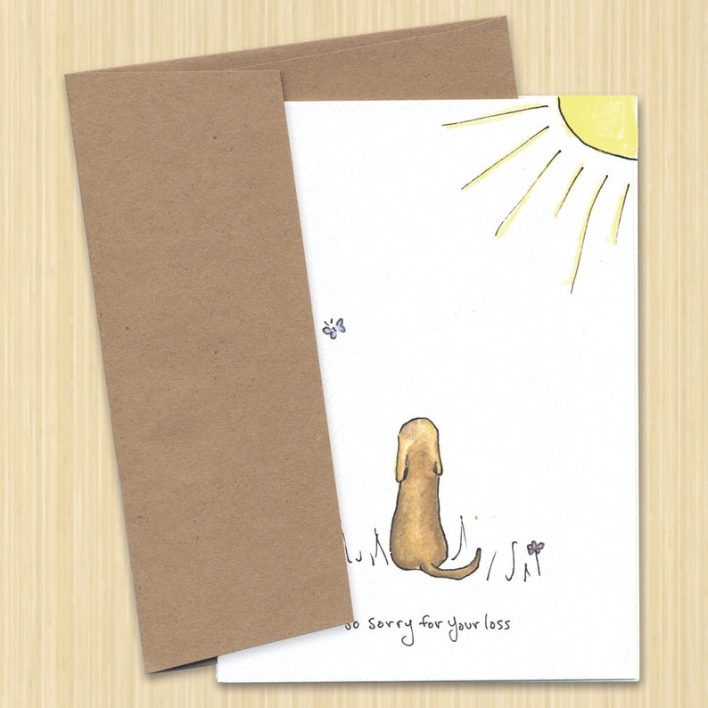 4 Card Pack. Sympathy Card. Pet Sympathy Card. So Sorry For Your Loss. image 2