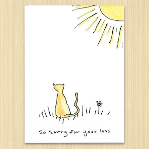 Sympathy Card, Bereavement card, Pet sympathy card, cat card, Pet Card eco greeting card, 100% recycled paper So Sorry For Your Loss image 1