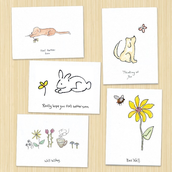Pack Of 20 Male And Female Get Well Cards - Accident, After