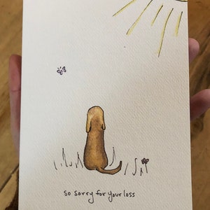 4 Card Pack. Sympathy Card. Pet Sympathy Card. So Sorry For Your Loss. image 3