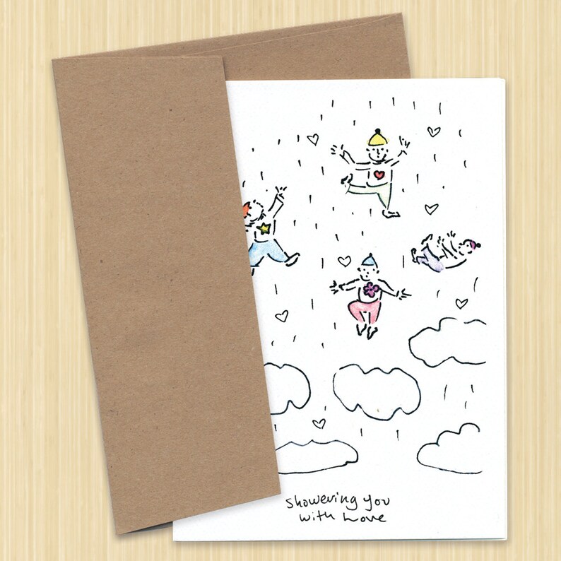 Baby shower card Showering You With Love greeting card new Etsy