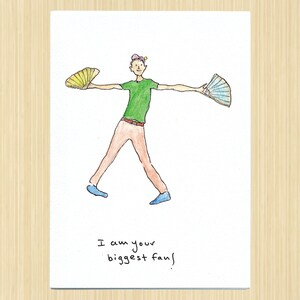 Biggest Fan. Greeting Card. Biggest Fan Card. Love Card. Valentine’s Day Card. Encouragement Card. Inspirational Card. Hand Drawn Card.
