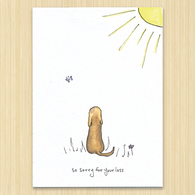 4 Card Pack. Sympathy Card. Pet Sympathy Card. So Sorry For Your Loss. image 1