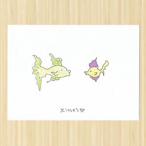 Fish. Greeting Card. Valentine. Valentine Card. Love Card. Valentines Card. Ocean Card. Fish Valentines. Fish Card. Fish Greeting Card.