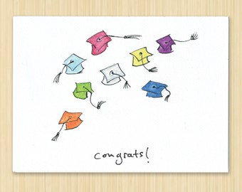 Graduation Card. Congrats! Graduation Hat. Graduation Cap. Congratulations Card. Graduation 2021. High School Graduate. College Graduate.