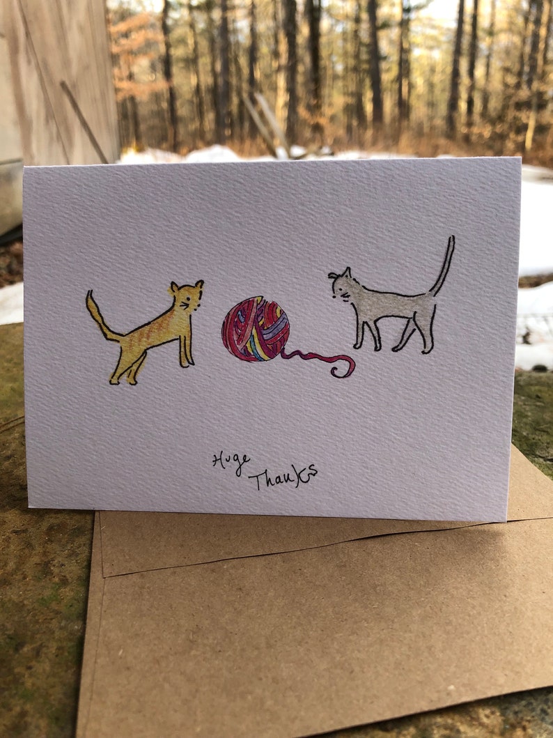 Cat Card. Thank You Card. Cat Thank You Card. Cute Cat Card. Cat Lover Card. Cat Note Card. Appreciation Card. Hand Drawn. Blank Card. image 5