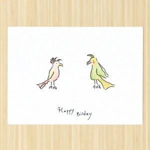 Parrot Birthday Card. Cockatiel Birthday Card. Parrot Card. Birthday Card. Bird Birthday Card. Funny Birthday. Bird Lover Card. Hand Drawn.