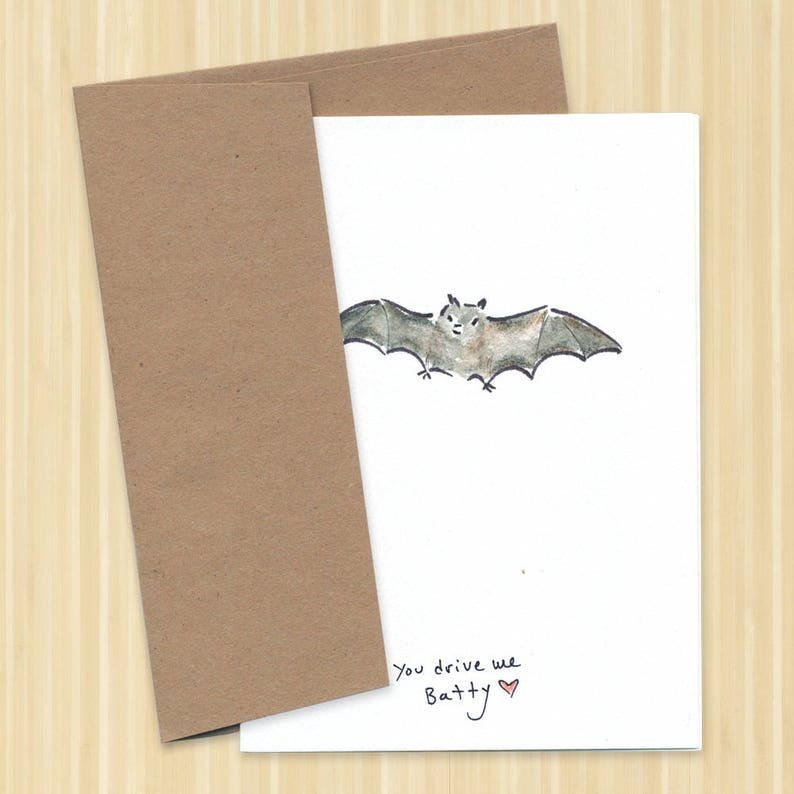 Valentine/'s Day Card Bat Lover Card Bat Love Card Funny Valentine. Valentine Card Bat Card Bat Valentine You Drive Me Batty Bat