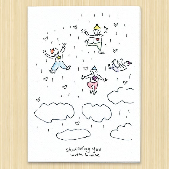 Baby shower card Showering You With Love greeting card new Etsy