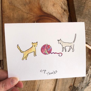 Cat Card. Thank You Card. Cat Thank You Card. Cute Cat Card. Cat Lover Card. Cat Note Card. Appreciation Card. Hand Drawn. Blank Card. image 1