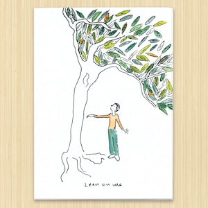 May include: A simple line drawing of a person standing under a tree with green leaves. The text 'L'eau ou le' is written at the bottom of the image.