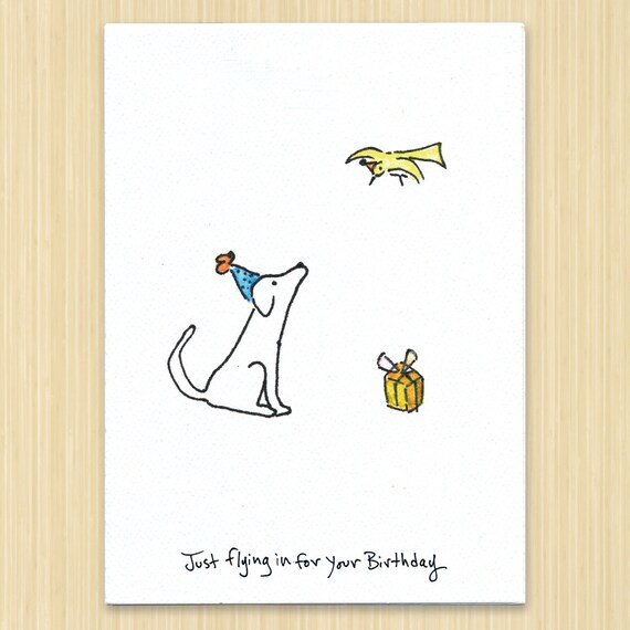 thumbnail image 2 of Fun Dog Birthday Card - Painted Artwork Greeting Card Blank Inside With Envelope 2 of 11