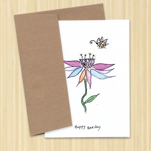 Bee Birthday Card, Happy Beeday, Happy birthday card