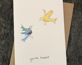 Bird greeting Card, Spring greeting card, encouragement card