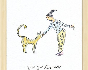 Cat lover card, cat love card, cat greeting card