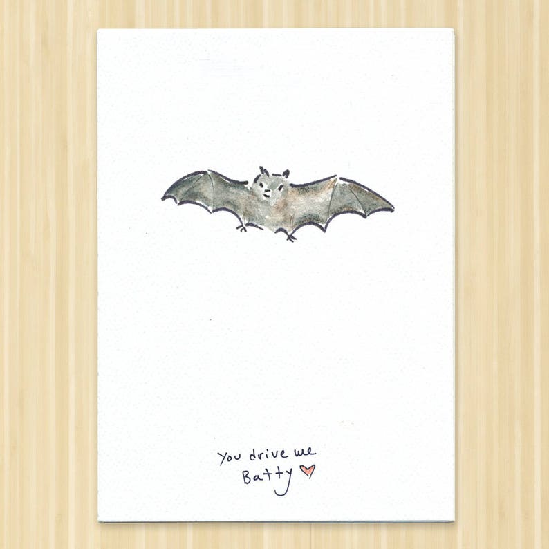 Valentine/'s Day Card Bat Lover Card Bat Love Card Funny Valentine. Valentine Card Bat Card Bat Valentine You Drive Me Batty Bat