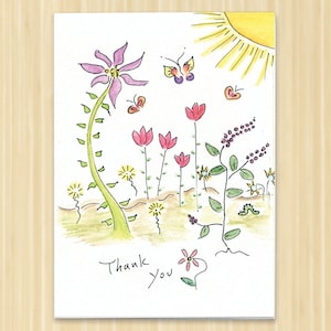 Thank You Card. Flower. Flower Thank You. Thank You Note. Flower Card. Greeting Card. Flower Note Card. Appreciation Card. Floral Thank You