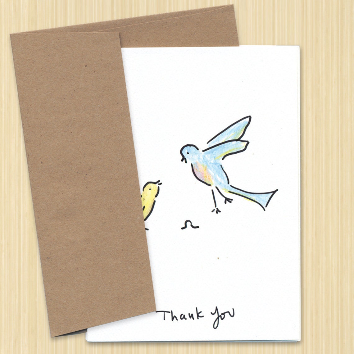 Thank You Card. Bird Thank You Card. Bird Card. Thank You - Etsy
