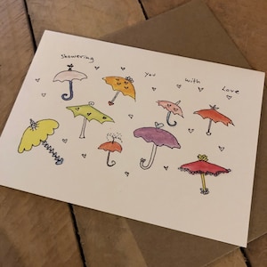 Bridal Shower. Umbrellas. Wedding Shower. Bridal Shower Card. Cute Bridal Card. Umbrella Card. Baby Shower Card. Bride To Be Card. Mom To Be
