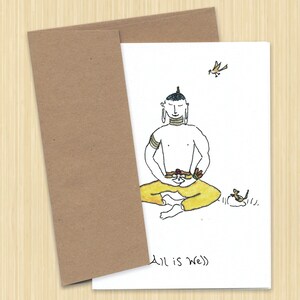 Buddha. Greeting Card. Buddha Card. Spiritual Card. All is Well. Blank ...