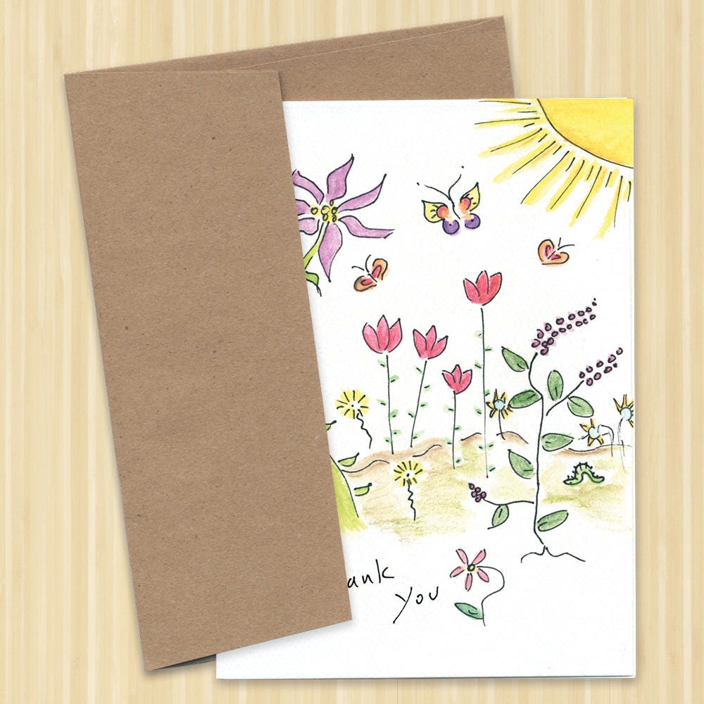 Thank You Card. Flower. Flower Thank You. Thank You Note. Etsy