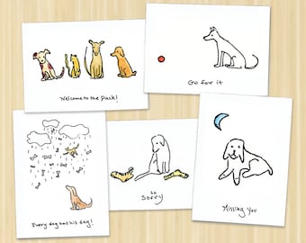 Dog Greeting Card Pack - Puppy Note Cards, Assorted Designs
