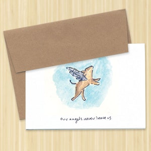 Dog Sympathy Card. Angel Dog. Dog Condolence. Pet Sympathy Card. Angel Dog Card. Dog Loss Card. Dog Memorial. Hand Drawn Card. Blank Card