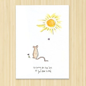 Rat sympathy card, rodent sympathy card, pet sympathy card, fancy rat condolence card
