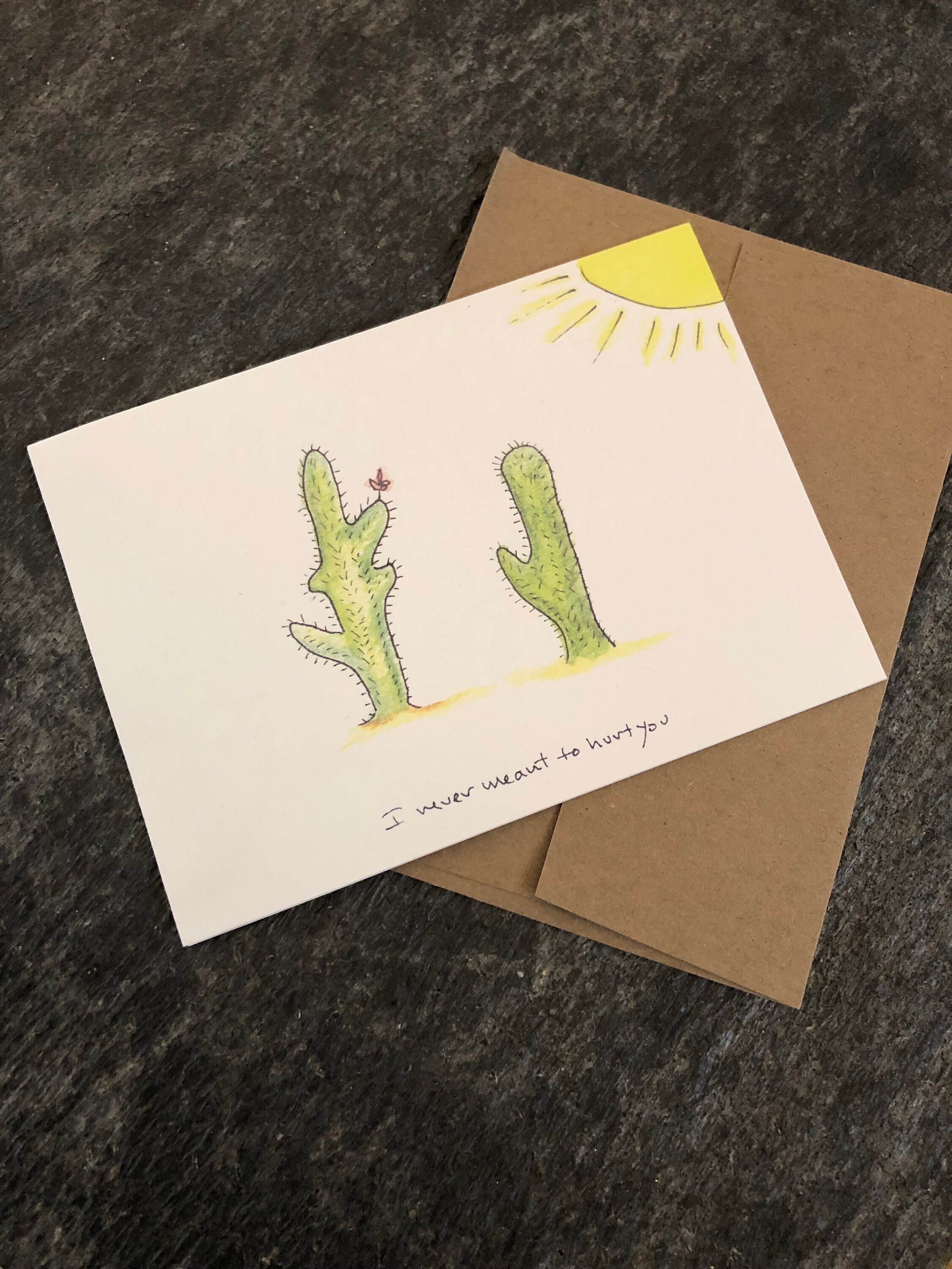I'm Sorry Card. Cactus Card. Apology Card. Cactus Sorry Card
