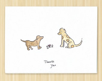 Box Set of 10 cards, Dog Thank You Card. Dog Lover Card. Dog Note Card. Cute Dog Card. Dog Greeting Card. Blank Dog Card.  Hand Drawn.